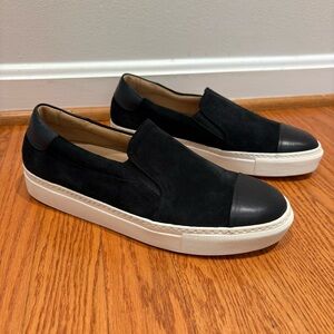 By Malene Birger Black Suede & Leather Slip-On Sneakers